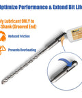 Hammer Drill Grease 50g Power Tool Lubricant Anti Seize Squeak Prevention Rust Protection being applied to SDS shank.