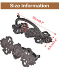 Solid Cast Iron Gate Handles Set 2 Pack Heavy Duty 8.7 Inch Long Barn Door Pulls For Fence Gate Garage Closet Cabinet And Sliding Doors Rustic Farmhouse Decor with size information