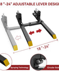 Heavy Duty 2000Lbs Clamp On Pallet Forks For Tractor Loader And Skid Steer Quick Attach With Adjustable Stabilizer Bar 43 Inch Forks
