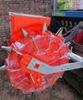 Close-up of Sixteen Nozzle Tractor Mounted Seeder With Three Point Hitch For Tractors Adjustable Corn Planter Farm Seed Drill