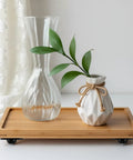 Glass and ceramic vases on tray with 16 Pcs Self Adhesive Mini Caster Wheels 360 Degree Swivel Ball Bearing Sliders underneath