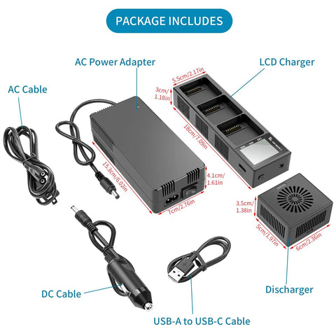 All In One Multi Function Battery Charger With Storage For DJI Mavic 3 Series Batteries Charge And Discharge Wall And Car Hub Kit