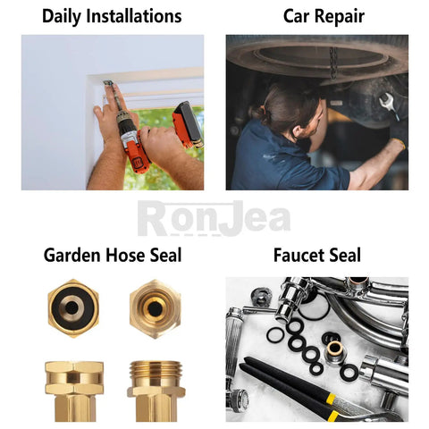 200-Piece Flat Rubber Washer Set For Bolts Faucets Screws Garden Hose And Plumbing Black Rubber Gaskets used in installations