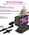 Five Pack 9g Micro Servo Motors With Metal Gears For DIY Smart Robots And RC Toys, showing internal metal gears and components