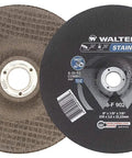 Stainless Steel Grinding And Cutting Wheel 6 Inch A-30-SS Grit With Round Hole Pack Of 25 showing front and back details