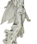 Brianna The Summer Breeze Fairy Wall Sculpture with elegant wings and flowing tresses in hand-cast stone resin garden decor.