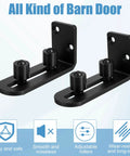 Rock Solid Barn Door Floor Guide 2 Pack With Adjustable Stay Rollers, Quiet Non Scratch Ball Bearing Hardware, Flat Bottom Flush Mount