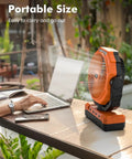 3 In 1 Portable Camping Fan With Light And Power Bank Detachable 36000mAh Battery on outdoor table
