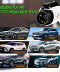 Level 2 Portable EV Charger 7.2kW 32A 1 Phase Adjustable Current 5M Cable With T1 Adapter, compatible with J1772-standard EVs