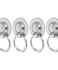 Vintage Flower Drawer Pulls, 4-Piece Set, 36mm Antique White Nickel Finish, European Style Metal Cabinet Handles for Dressers.