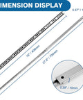 Dimension display of Heavy Duty Ball Bearing Drawer Slides 16 Inch Four Pack Two Way Metal Drawer Tracks with mounting screws.