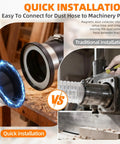 Magnetic Dust Collection Fittings For Woodworking Shops With Quick Hose Connectors Two Pack Mag Port Adapters and Couplers