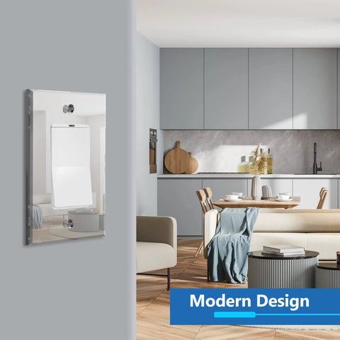 Mirrored Light Switch And Outlet Cover With Plexiglass 1-Gang Oversized 5.25 By 3.44 Inches, Acrylic Mirror Glass Silver Finish, Reflective Wall Decor For Home Or Office, Heat And Impact Resistant, 1 Pack