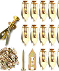 400 Pieces Drywall Anchors Kit For Sheetrock Gypsum Board And Hollow Walls No Drill Needed Easy Install For Wall Mounts Cabinets Shelves Brackets And Picture Hanging In Home DIY Projects, gold anchors set