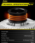 Beefed Up 150 Amp 12V Diesel Alternator For Ford Super Duty F250 F350 F450 F550 2011 To 2016 V8 Power CW Rotation Specs