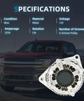 New Replacement Alternator For Ford F150 2.7L 3.5L V6 12V 225A 6 Groove Pulley Clockwise Rotation Drop In Install Fits 2015 2020 Models