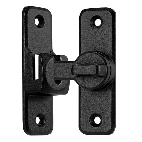 Matte Black 90 And 180 Degree Barn Door Latch Lock, Zinc Alloy Flip Latch for cabinets, right angle door lock.