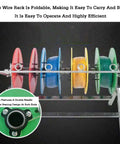 Multi Tray Cable Spool Organizer with Independent Rotating Turntable Reels and Five Trays for Easy Cable Storage and Dispensing