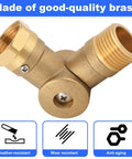 Effortless Flow Brass Hose Connector With 180 Degree And 360 Degree Swivel No Tangling Three Quarters Inch Water Hose Adapter LeakProof Spigot Fitting With Washers For Garden RV And Outdoor Irrigation, brass Y connector