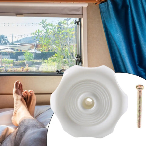 Dude, Upgrade Your Ride With This Smooth Twist Interior Window Latch Knob Designed For Most Rvs To Control Airflow And Keep The Vibe Fresh On Any Road Trip. White ABS knob, 1 inch, practical for RV ventilation.