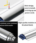 Close-up 20 Pack 39 Inch Stainless Steel Cable Raceway Kit For Home And Outdoor Use No Fuss Cord Cover Wire Hider with mounting hole.