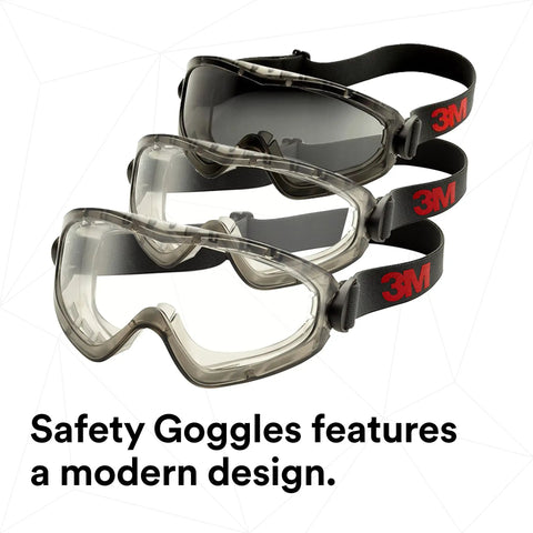 Three pairs of GoggleGear Indirect Vent Safety Goggles With Clear SGAF Lenses, Anti-Fog Coating For Droplet, Splash and Dust