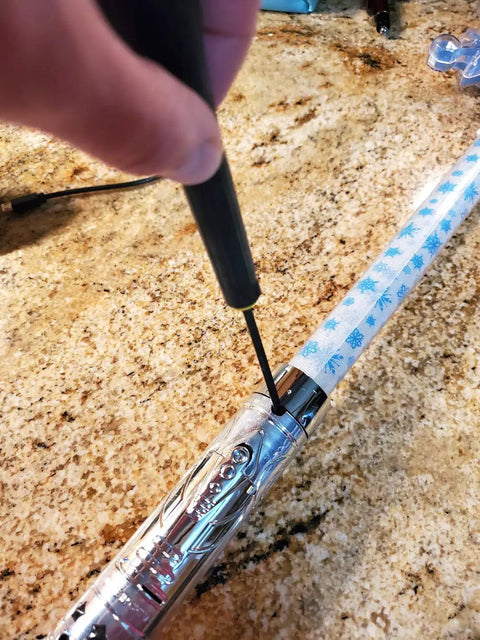 Using Ball End Hex Driver Set 8 Piece Precision Screwdrivers In SAE Inches From.050 To 5/32 For Tight Spaces And Delicate Electronics on metal object
