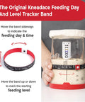 Person holding 34 Oz Large Capacity Sourdough Starter Jar With Funnel Opening And Silicone Cover For Easy Starter Maintenance