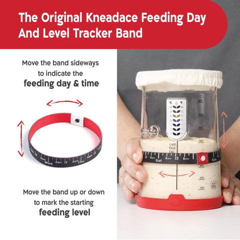 Person holding 34 Oz Large Capacity Sourdough Starter Jar With Funnel Opening And Silicone Cover For Easy Starter Maintenance