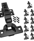 Zero Drama Soft Close Concealed Cabinet Hinges Full Overlay European Adjustable Frameless Door Mounts With Silent Hydraulic Damper Self Closing Kitchen Cupboard Hardware 10 Pack, black finish with screws.