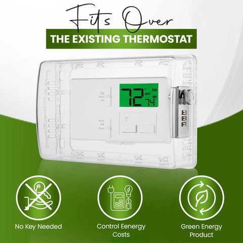 Lockable Thermostat Cover With Combination Lock Clear Polycarbonate Wall Mount Lock Box Fits 4.5 x 7 x 2.5 Easy Install