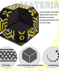 18 Sided Portable Foam Archery Target Block with high-density foam core and neon yellow spots showing interior composition.