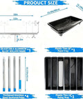 Product size details for 18 Inch Paint Roller Kit With Long Reach Pole And Deep Paint Tray For Fast Wall Ceiling Application.