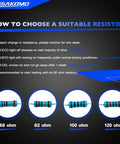 Muzzler Harness Disable Kit for 3.5L V6 VCM Engines instructions for choosing a resistor with images of 68 to 120 ohm resistors.