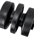 Precision Bottom Track Roller Replacement For SVL Compact Track Loader Undercarriage, heavy-duty black steel construction.