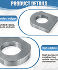 4-Piece Weld-On Shackle Clevis Mounts Set for Heavy Duty Tie-Down Straps, steel bracket with rounded edges and high-carbon steel.