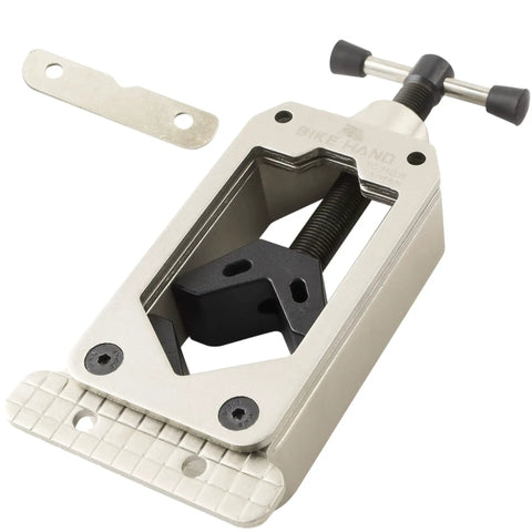 Oversized Bicycle Fork Steerer And Seatpost Cut Saw Guide Adjustable Pro Grade Tool for Precise Cuts, knob and clamp detail