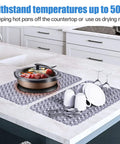 Must Have Premium Silicone Sink Protector Mat For Kitchen Sink Cut To Fit 25.8 Inch By 13.8 Inch used as heat mat on counter