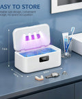 50kHz Ultrasonic Jewelry Cleaner with UV Light, 24oz stainless steel tank on counter with toothbrush and accessories