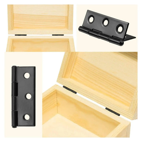 Black Stainless Steel Cabinet And Drawer Butt Hinges With Screws 45mm By 31mm 1mm Plate Flat Folding Hinge Set