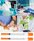 Disposable Syringe 30G 1ml U-100, 5/16 Inch 8mm, 100 Pack for medical and scientific use, cat injection and plant care
