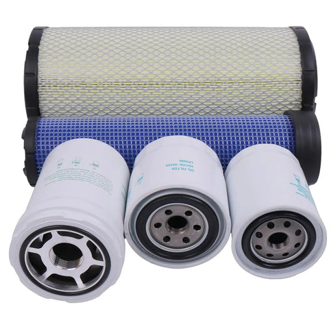 Maintenance Filter Kit For Kubota SVL75 And SVL75-2 HST Loaders SN 26157 And Below With oil, hydraulic, fuel, and air filters