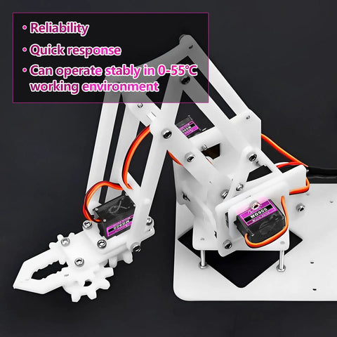Five Pack 9g Micro Servo Motors With Metal Gears For DIY Smart Robots And RC Toys on robotic arm structure