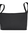 Front view of black Golf Push Cart Accessory Bag with 12 pockets, multifunctional storage organizer, universal fit design.