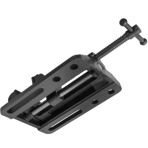 Black Heavy Duty Drill Press Vise Six Point Three Inch Opening Rock Solid With 3000 Lb Clamping Force Portable Bench Vise With Slotted Base