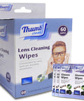 Lens Cleaning Wipes from Thumb Clean, 60 individually wrapped wipes for glasses
