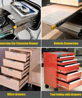 Heavy Duty Drawer Slides With Lock Full Extension Ball Bearing Runners Side Mount Rails 500mm Length Built To Last 120 Kg Capacity Cold Rolled Steel 2mm Thick Industrial Drawer Guide Kit 1 Pair used in car, office and tool drawers