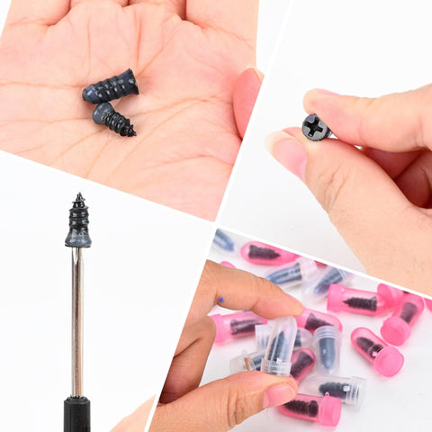 60Pcs Tire Repair Kit With Self Service Rubber Nails And Screws Includes Screwdriver For Quick Emergency Flat Tire Fixes