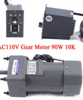 Geared 110V 90W AC motor with variable speed controller, single-phase use, low noise high torque gear motor adjustable governor.
