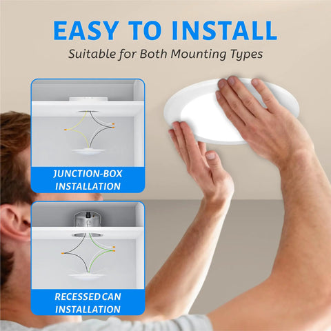 Top Notch 5 6 Inch Led Disc Ceiling Light Featuring Slick Dimmable Switch And Crisp 5000k Daylight Output Delivers Easy Recessed Can Retrofit With J Box Setup Built Heavy Duty With Rust Proof Steel Housing For A Flawless Modern Home Glow Upgrade